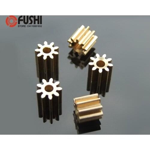 92A Brass Gear Pore 1.95 mm Shaft ( 10 Pcs ) 9 Teeth Motor Shaft Gears Modulus 0.5 DIY Toys RC Model Cars