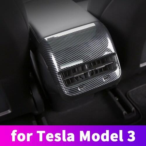 For Tesla Model 3 Accessories 2018 2019 2020 Car interior accessories Rear exhaust vent decorative frame Decorative sticker
