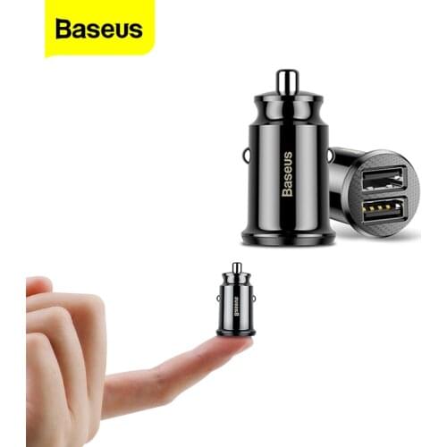 Baseus Dual USB Car Charger 3.1A Fast Car Charging Auto Charge Adapter For Samsung iPhone USB A Car-Charger Mobile Phone Charger
