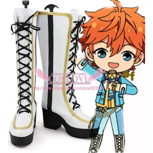 Ensemble Stars Akehoshi Subaru White Cosplay Shoes Boots Newest Custom Made For Hallowee Christmas CosplayLove