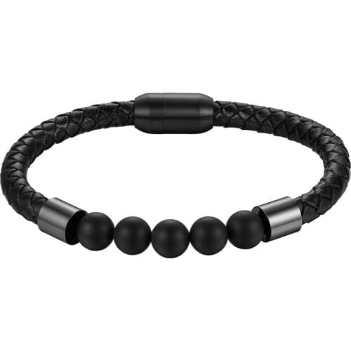 BONISKISS Trendy Unisex Bracelets Mens Rope Chain Stainless Steel Bracelets For Women Weaving Bijoux Jewelry Leather Bracelets