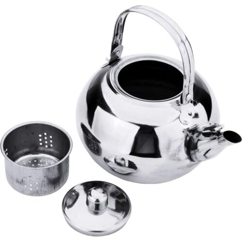 1pc 0.8/1.2/1.8/2.5L Stainless Steel Teapot With Infuser Filter Coffee Kettle Green Oolong Tea Jug Home Office Tea/Coffee Tools