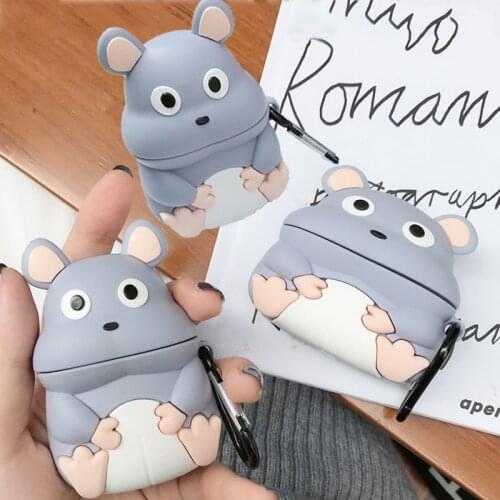 For Airpods Pro 3D Cute Kawaii Anime Japanese Cartoon Mouse Case for Apple Airpods 1 2 3 Rat Wireless Earphone Protector Cover
