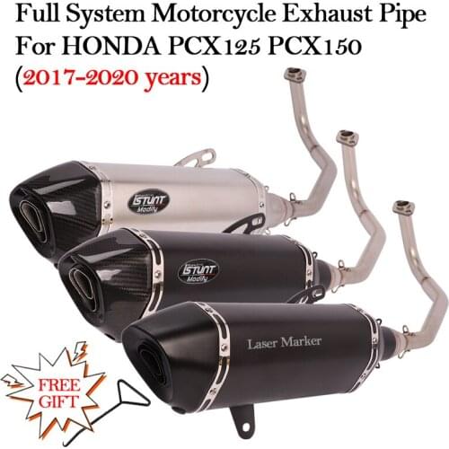 For HONDA PXC125 PCX150 PCX 125 150 2017 2018 2019 2020 Full System Motorcycle Exhaust Escape DB Killer Front Middle Link Pipe