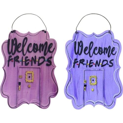 Welcome Friends Sign Door Hanger Wooden Retro Hanging Board Durable And Long-lasting Perfect Accessory For Entrances Corridors