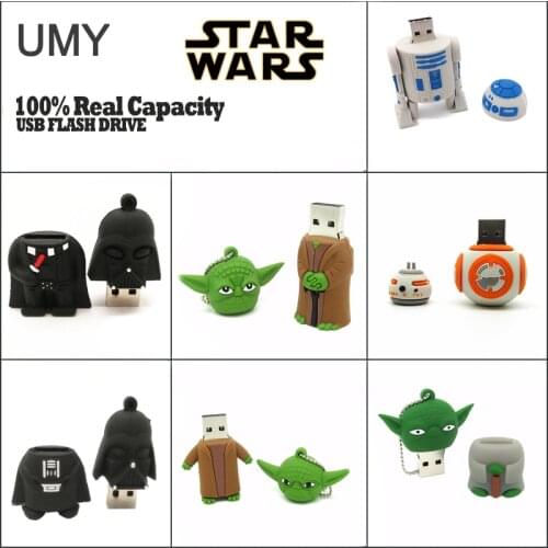 Pen drive cartoon star wars darth vader usb flash drive cute R2D2 Robot/BB-8 memory stick creative gift pendrive flash drive