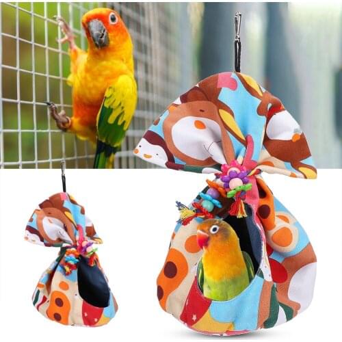 Bird Hammock Mini Canvas Pet Parrot Bird Sleeping Hammock Hanging Pocket Nest Cage Accessories Bird Hammocks Dropshipping