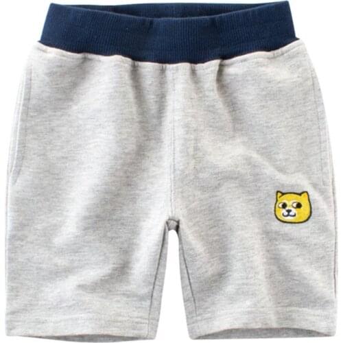 Baby Boys Embroidery Dog Shorts Children Summer Beach Loose Shorts Casual Pants Cotton Comfortable For Kids 2-7Yrs