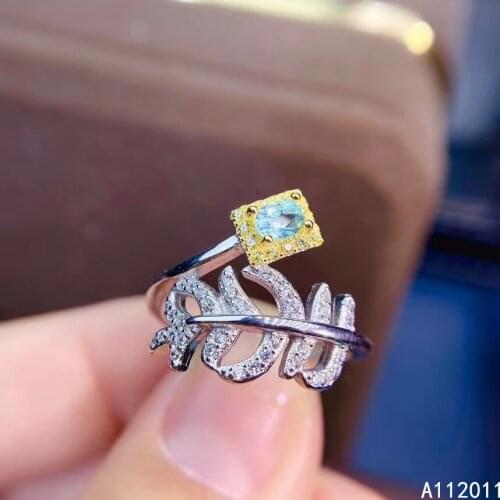 KJJEAXCMY fine jewelry 925 sterling silver inlaid natural Apatite new Female ring trendy Support test hot selling