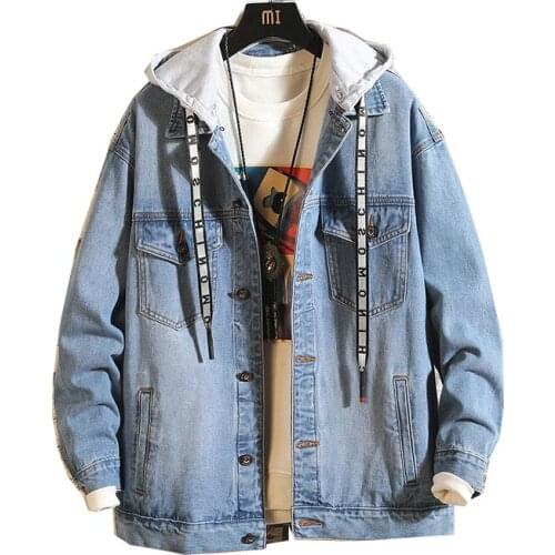 Mens Jackets Coat Fashion Autumn Winter Casual Long Turn-down Collar Solid Denim Jacket Coat Mens Outwear Jacket Drop Shipping