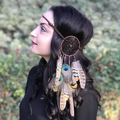 Dream Catcher Headband Feather Headband Women Festival Headwear Headdres For Girls Bohemian Indian Feather Hairband
