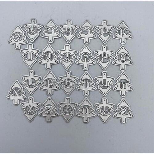 Metal Cutting Dies Scrapbooking Pine Tree Shaped English Letters for Album Paper DIY Gift Card Decoration Embossing Dies New