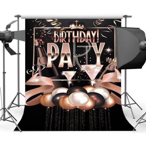 Mocsicka Birthday Party Background for Photography Balloon Photo Backdrop for Photo Booth Studio Customize PA-058