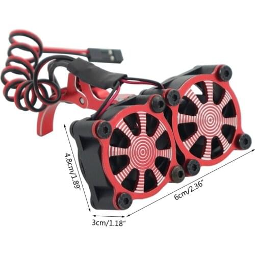 Model Car Modification Temperature Control Motor Cooling Double Fan TRX4SCX10 Q6PD