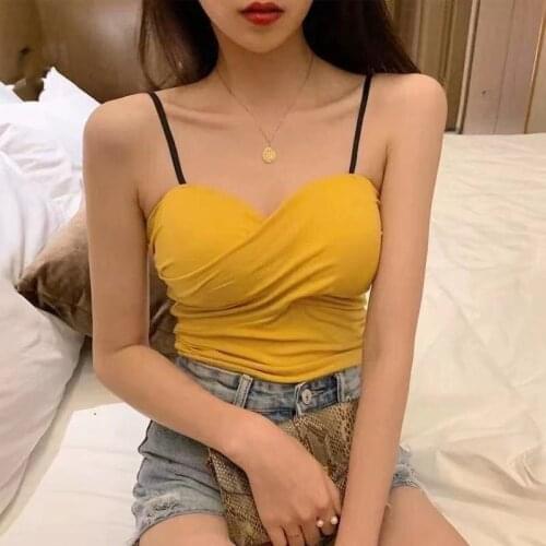 Open Back Fashion And Leisure Slim Fit Strapless Top In Summer,Womens New Sexy Elastic Sleeveless Open Navel Suspender Vest