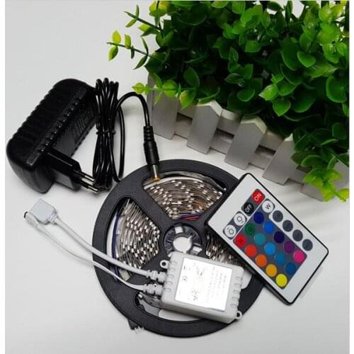 NON-Waterproof led wholesaler 3528 RGB led strip light 5M 300SMD led stripe+24keys Controller+adapter Or White Blue Redfree ship