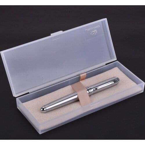New Stainless Steel Jinhao 750 Rollerball Pen Black Ink 0.7mm Refill Silver Clip Ballpoint Pens with A Box 12 Colors for Choose