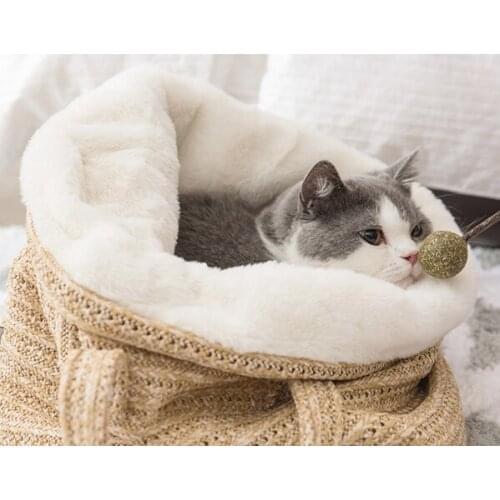 NEW Dog bed cat bed Long Plush Soft Pet Bed Kennel Round Winter Warm Sleeping Bag cats products for pets kitten house cat basket