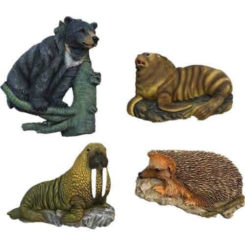 New Handmade Painted Black Bear Hedgehog 3D Fridge Magnets Tourism Souvenirs Refrigerator Magnetic Stickers Gift