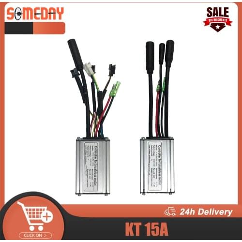 SOMEDAY 15A Ebike Controller 36V 48V 6 Mosfets 250W 350W SM/Waterproof Plug KT Controller For Electric Bike Hub Motor Kit