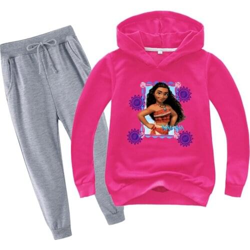 2-14Y Moana Girls Clothing Set Kids Hoodies + Jogger Pants 2pcs Tracksuit Children Pullover Boys Sportswear Toddler Girl Outfits