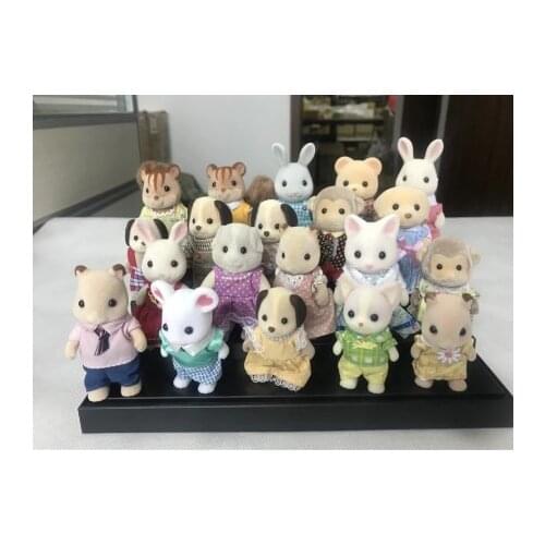 Geniune Sylvanian Doll Families 10pcs Furry Action Figures Set Dogs/Squrriels/Bear/Mouse/Sheep Random New No Package