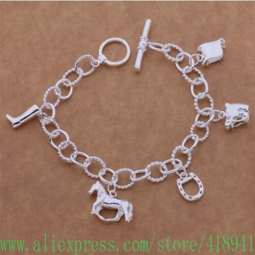 Silver Plated bracelet, Silver Plated fashion jewelry Five pieces hanging /dyaampha azcajqja AH051