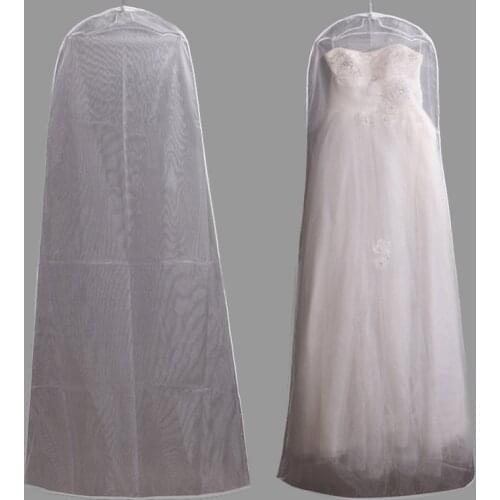 Transparent Double-sides Mesh Women Garment Storage Bag Protector Covers Dust proof Case for Wedding Dress Robe Clothes