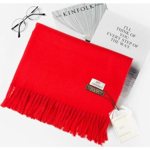 Luxury Brand Women Scarf Hijab Winter Cashmere Solid Thick Shawl Autumn Winter Warm Bandana Scarves Cachecol Pashmina Foulard