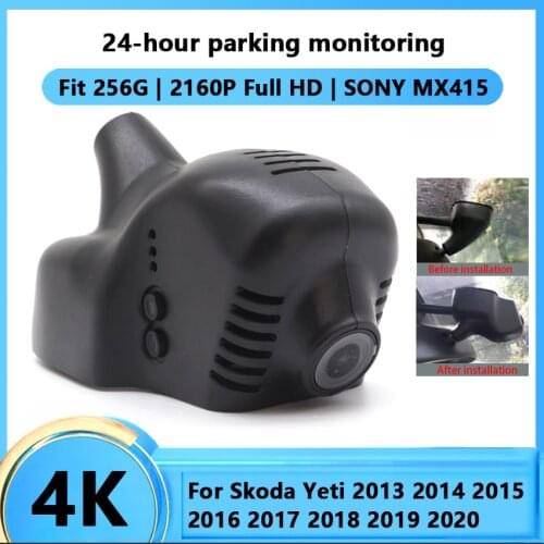 Hidden 2160P Wifi Car DVR Dash Cam Car Camera For Skoda Yeti 2013 2014 2015 2016 2017 2018 2019 2020 Novatek 96670+SONY IMX 415