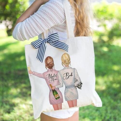 Bride to be Maid Of Honor tote Bag Bridesmaid Gift proposal rustic wedding Bachelorette hen Party bridal shower decoration favor