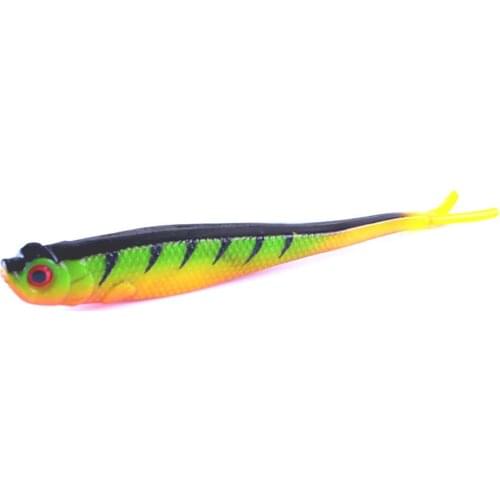 WALK FISH 130mm/9.5g Soft Lure 4PCS/Lot Awaruna Fishing Baits Silicone Split Tail Baits Artificial Open Belly Soft Bait Pesca
