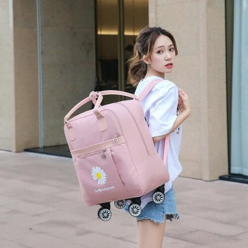 Women Travel Trolley bag waterproof Multifunctional use Rolling luggage bags Travel Backpack bag with wheeled backpack suitcase
