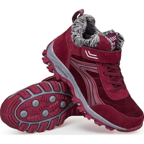 Women Winter Sneakers Faux Suede Men Casual Shoes Snow Plush Warm Footwear Rubber Sole Comfortable Non-slip Lace Up Man Walking