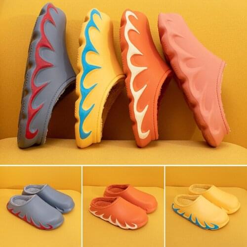 Flame Winter Slippers Flame Pattern Slippers for Winter Warm Durable Fashionable XIN-Shipping