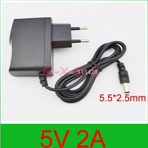 1Pcs DC 5V 2A &2000mA AC 100-240V Converter Adapter Power Supply EU Plug DC