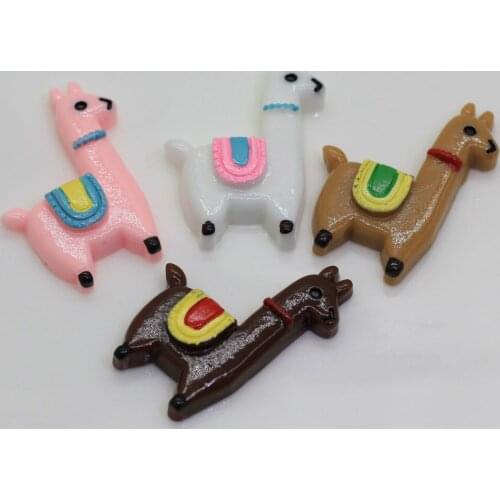 100/50pcs Cute Resin Alpaca Charms Flatback Acrylic Cabochon or Pendant Charm Alpaca or Llama Cabochon Pendant Charm