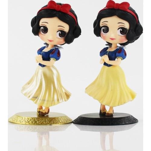 14cm Q Posket Figures Princess Belle Snow White Beauty Model Toys