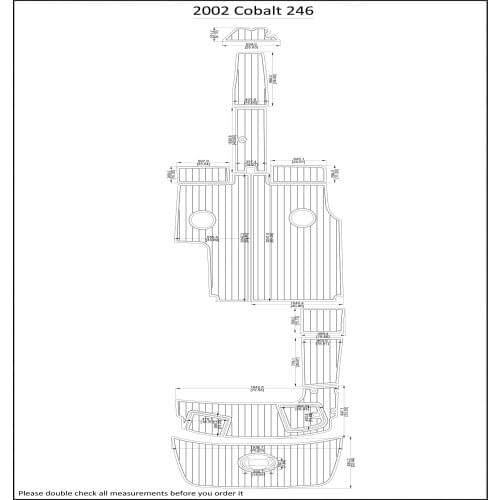 2002 Cobalt 246 Swim Step & Cockpit Pad EVA Teak Decking 1/4" 6mm