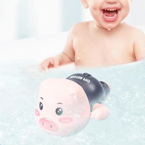 2021 New Baby Bath Toys For Kids Swimming Pool Water Game Wind-up Clockwork Animals Pig For Children Water Toys