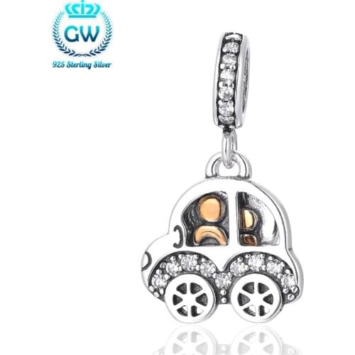 925-Sterling-Silver Car-styling Charm Travel Tools Bracelets & Bangles Beads Jewelry Findings & Comonents S296