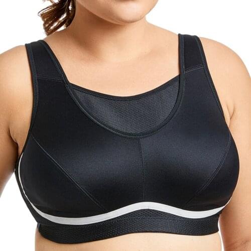 Free Shipping Wholesales Womens Plus Size High Impact No-Bounce Full Coverage Wireless Bra C D DD E F 36 38 40 42 44 46 48