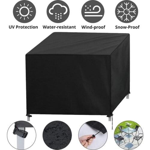 Patio Garden Furniture Cover Oxford Cloth 420D Heavy Duty Outdoor Lawn Table Chairs Cover Waterproof Windproof Anti-UV Snowproof