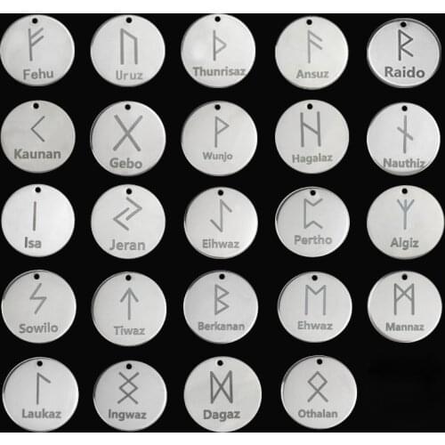 Dropshipping stainless steel viking norse Rune charms as diy Men gift