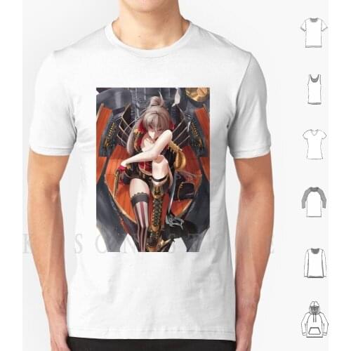 Azur Lane-Jean Bart T Shirt Print For Men Cotton New Cool Tee Azur Lane Jean Bart Big Tits Boobs Oppai Cleavage Thigh Highs