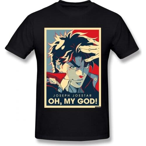 Jojo Bizarre Adventure Vintage Joestar Joseph OH MY GOD Letter T-shirt For Men Plus Size Cotton Cool Tee Shirt Sweatshirt