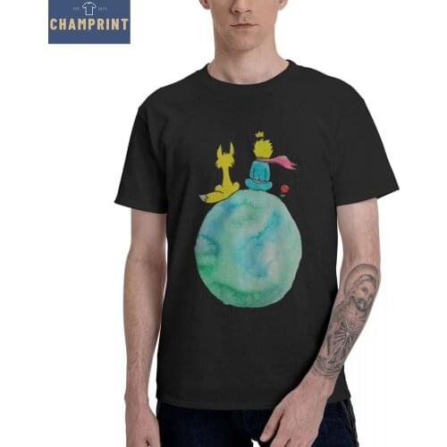 Funny The Little Prince T-Shirts for Men O Neck Cotton T Shirts Short Sleeve Tee Shirt Adult Tops