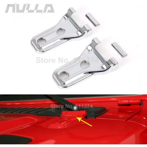 Chrome Car Engine Hood Hinge Protect Decor Cover Trim For Jeep Wrangler JL 2018 2019 2020 2021 Car Exterior Accessories