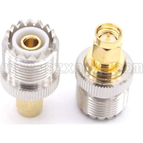 JX Wholesale 50pcs UHF SO239 to SMA RF coaxial coax adapter UHF female SO-239 to SMA male connector free shipping