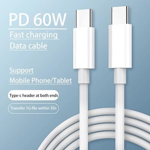 USB C to USB C fast Charging Dual Type C Cable for iPad Pro 0.25m/1m/2m Quick Charge Cable For Xiaomi 10 Redmi 10X Pro K30 8A 9